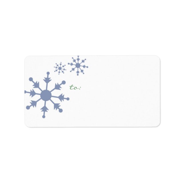 adressetiketter för snöflake-helgdag (Framsidan)