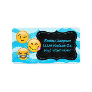 Adressetiketter för svart tavla för Emoji