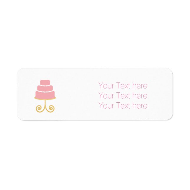 Adressetiketter för tårtor från Pink & Gold Bakery Returadress Etikett (Framsidan)