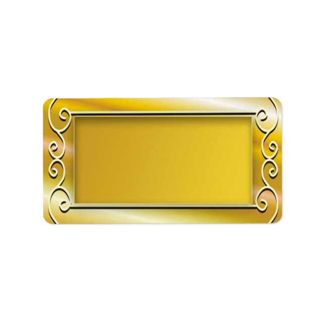 Adressetiketter för tom bakgrund i guld (Framsidan)