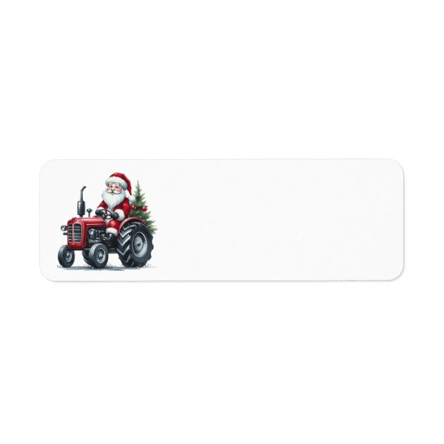 Adressetiketter för traktor Santa Returadress Etikett (Framsidan)