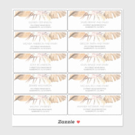 Adressetiketter för Tropiskt torkat Löv Guest Namn Klistermärken