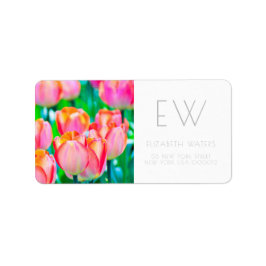 ADRESSETIKETTER FÖR TULIP-BLOMSTERFOTOGRAFI