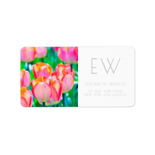 ADRESSETIKETTER FÖR TULIP-BLOMSTERFOTOGRAFI