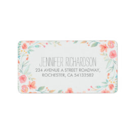 Adressetiketter för vattenfärgen blommigt