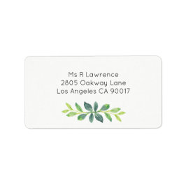 Adressetiketter för vattenfärgen Greenery Löv