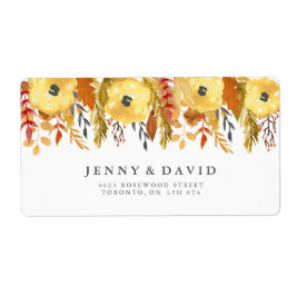 Adressetiketter för vattenfärgsblomning fraktsedel