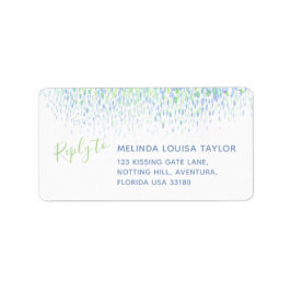 Adressetiketter för vattenfärgsflikar i modern blå