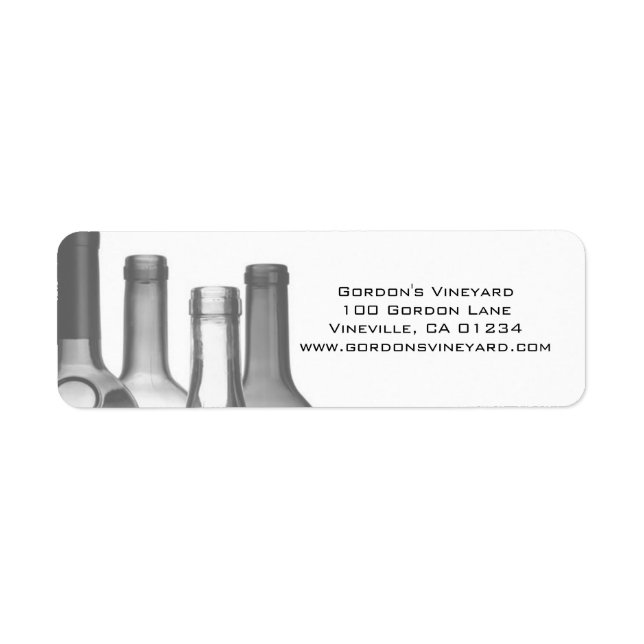 Adressetiketter för vin Flaskor Returadress Etikett (Framsidan)