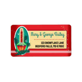 Adressetiketter för vintage Bubble Light-julkort