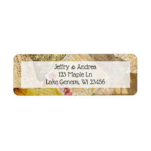 Adressetiketter för vintage Lakan Music Antiqued R Returadress Etikett