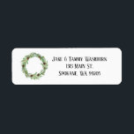Adressetiketter för vinterkrans anpassningsbar returadress etikett<br><div class="desc">Returnera adressetikett med vattenfärgsedel "klicka för att anpassa ytterligare" om ytterligare redigering behövs.</div>