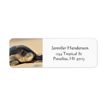 Adressetiketter från Hawaiian Sea Turtle