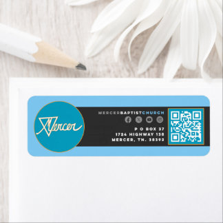 Adressetiketter från Mercer Baptist Church Returadress Etikett