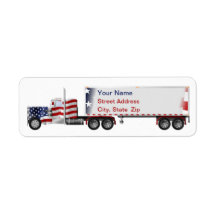 Adressetiketter i American Patriotic Big Rig Lastb