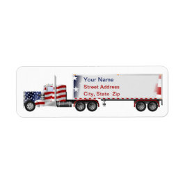 Adressetiketter i American Patriotic Big Rig Lastb Returadress Etikett