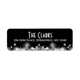 Adressetiketter i Black & White Bokeh suddig Ljus Returadress Etikett