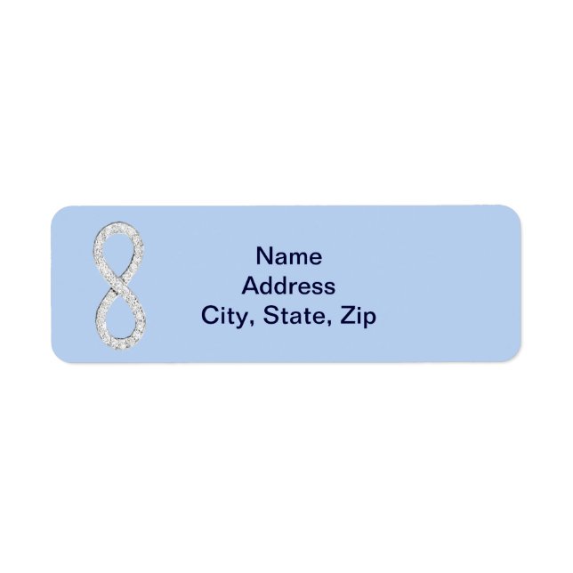 Adressetiketter i Blue Diamond Infinity Bröllop Returadress Etikett (Framsidan)