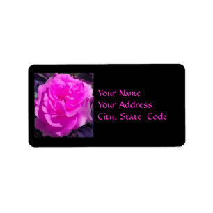 Adressetiketter i Bright Rosa ros