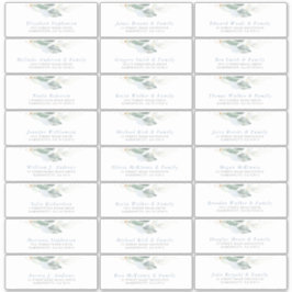 Adressetiketter i Greenery Dusty Blue Guest Namn Klistermärken
