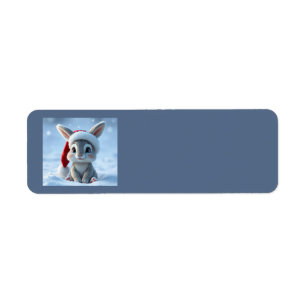 Adressetiketter i Santa Hat Bunny Returadress Etikett