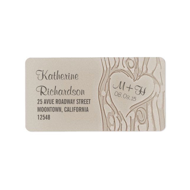 ADRESSETIKETTER i TRÄD BRÖLLOP (Framsidan)
