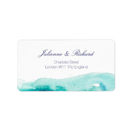 Adressetiketter i Turcos Teal Watercolor Bröllop