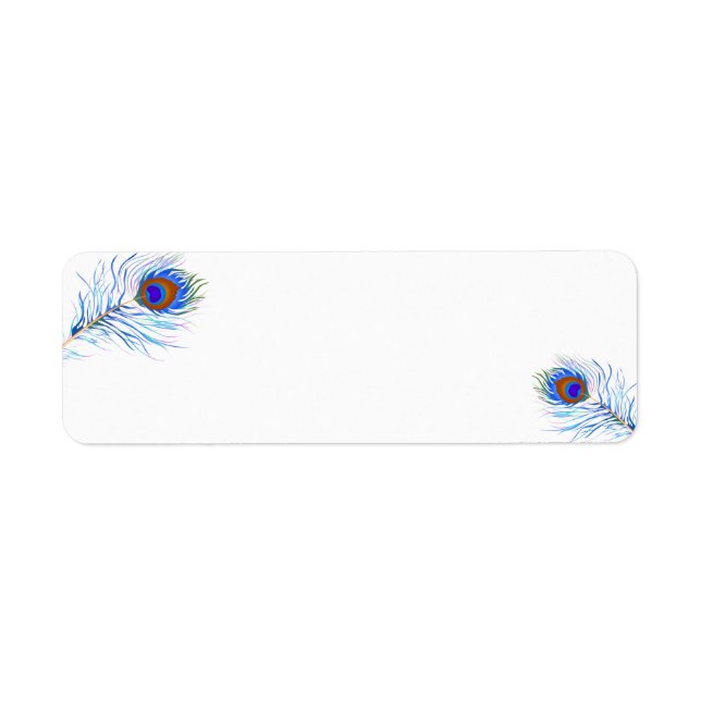 Adressetiketter-Peacock-fjädrar Returadress Etikett (Framsidan)