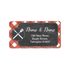 Adressetiketter Red gingham BBQ Chalk