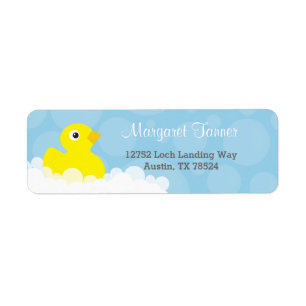 Adressetiketter - Rubber Ducky design - blått Returadress Etikett