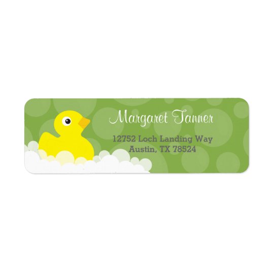 Adressetiketter - Rubber Ducky design - grönt