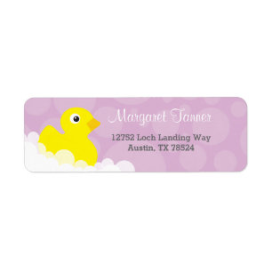 Adressetiketter - Rubber Ducky design - lila Returadress Etikett