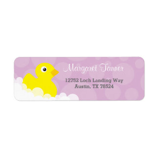Adressetiketter - Rubber Ducky Design - Lilac Returadress Etikett