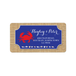 Adressetiketter Stickers Bröllop Crab Boil Beach