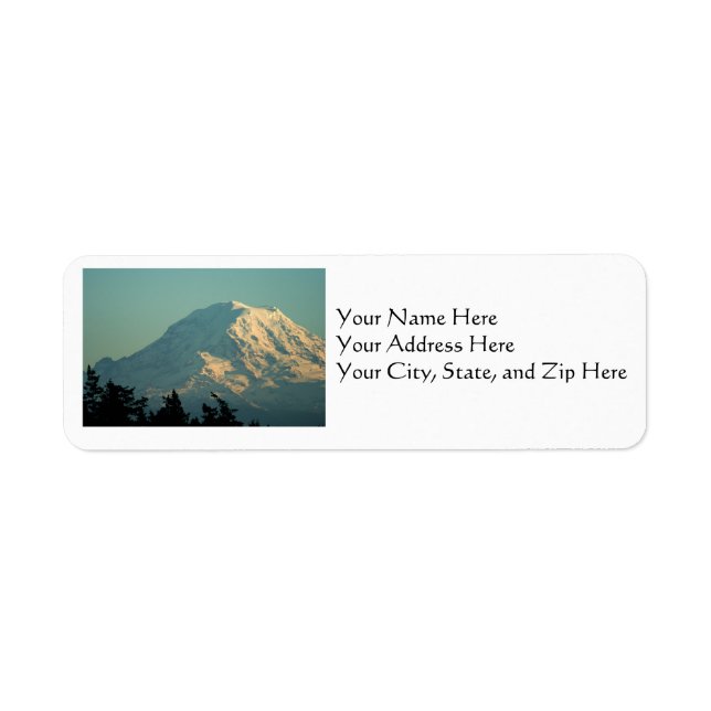 Adressetiketter: Winter Mt. Rainier Returadress Etikett (Framsidan)