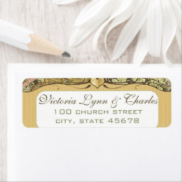 Adressetiketterna Arch Art nouveau Vineyard Peacoc Returadress Etikett