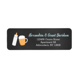 Adressetiketterna Baby Q Beer och Flaska Anpassnin Returadress Etikett