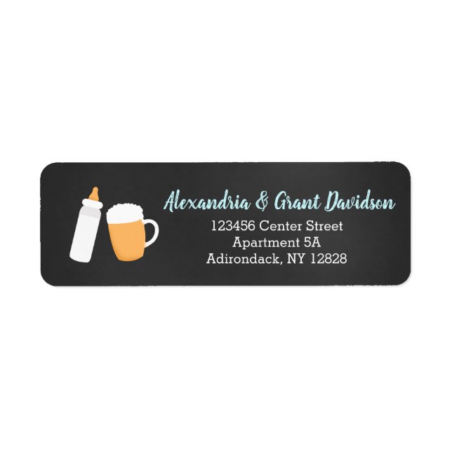 Adressetiketterna Baby Q Beer och Flaska Anpassnin Returadress Etikett (Framsidan)