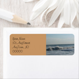Adressetiketterna Beach Sand Bröllop Returadress Etikett