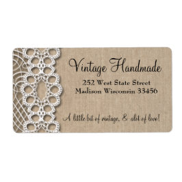 Adressetiketterna Burlap och Snöre Rustic Fraktsedel