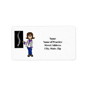 Adressetiketterna Female Chiropractor eller Back D Adressetikett