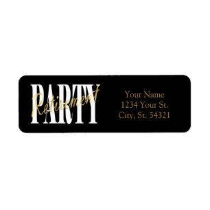 Adressetiketterna guld och Svarta Pension Returadress Etikett