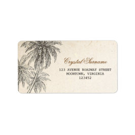 adressetiketterna handflatan träd bröllop adressetikett