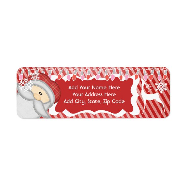 Adressetiketterna ljus och Santa Helgdag Returadress Etikett (Framsidan)