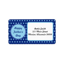 Adressetiketterna lycklig Fars dag (marin och blå)