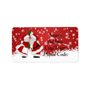Adressetiketterna Mistletoe Santa Adressetikett