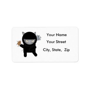 Adressetiketterna Ninja Kattunge Adressetikett