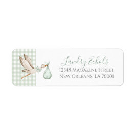 Adressetiketterna Preppy Southern Grönt Stork Returadress Etikett