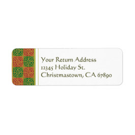 Adressetiketterna Red and Grönt Fleur de Lis Anpas Returadress Etikett