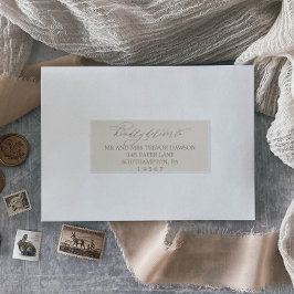 Adressetiketterna Romantic Guld och Ivory Guest Klistermärken